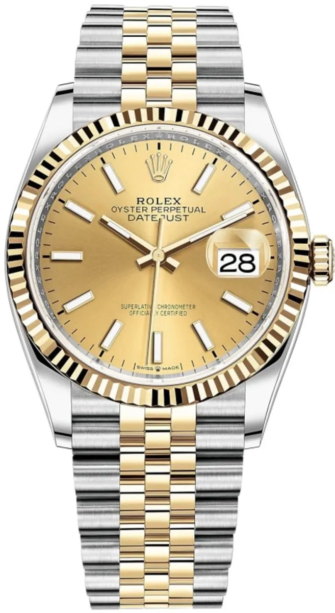 Rolex Datejust 36 Edelstahl & Gelbgold Champagne Dial