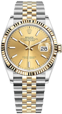 Rolex Datejust 36 Edelstahl & Gelbgold Champagne Dial