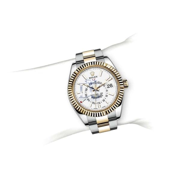 Rolex Sky-Dweller Automatic Men's 18kt Gelbgold Weißes Zifferblatt Oyster -0009