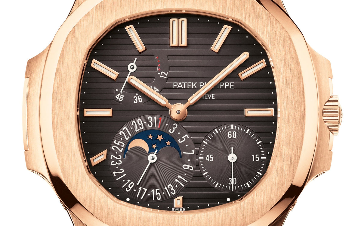 Patek Philippe Nautilus Date, Moon Phases , 18k Roségold, 40mm