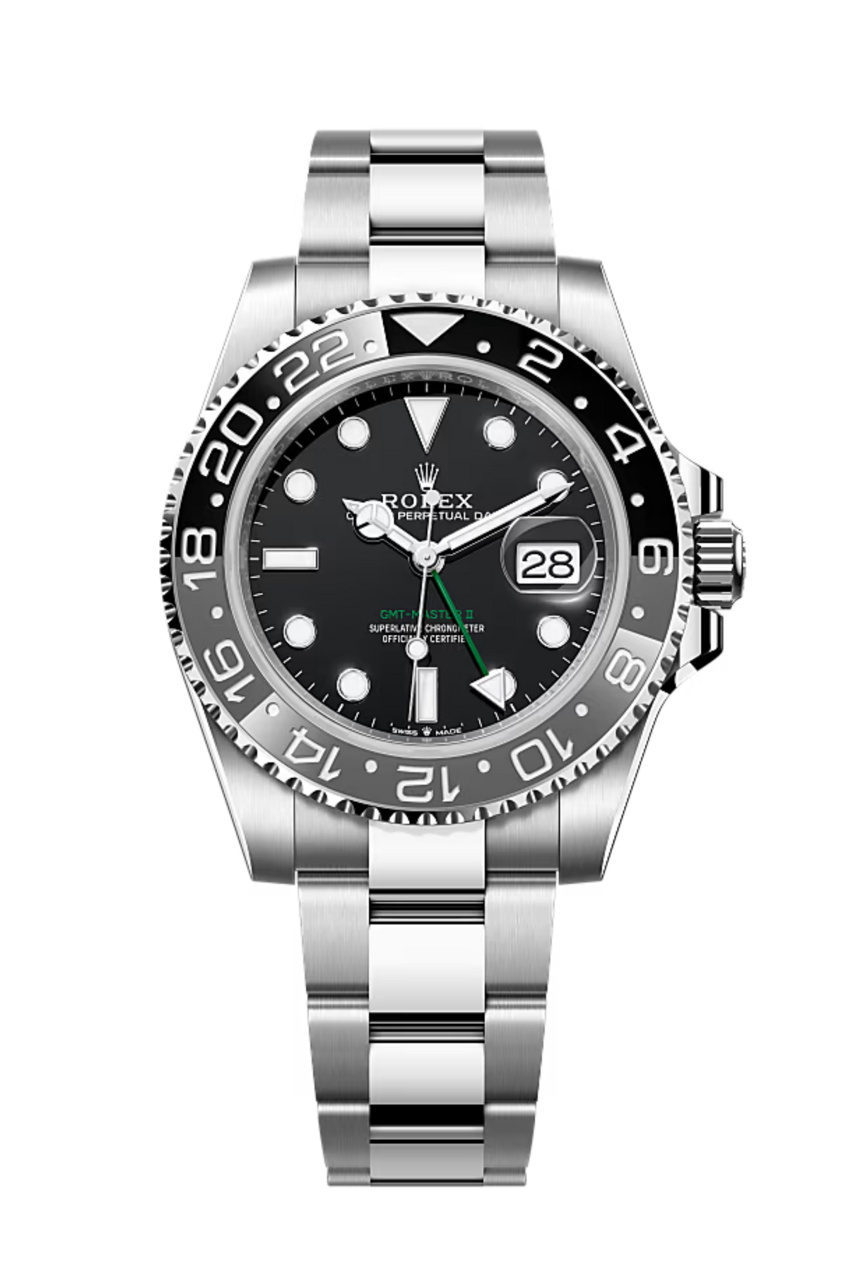 Rolex GMT Master ll Automatic Schwarzes Zifferblatt Edelstahl M126710GRNR-0004