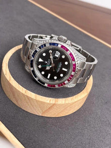 Rolex SUBMARINER SILVER BLUE / RED Diamanten 40MM