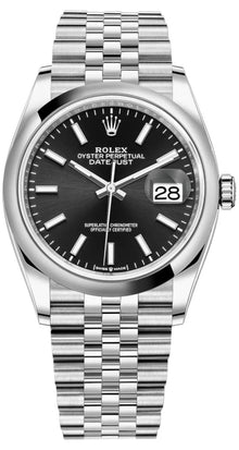 Rolex Datejust 36 Edelstahl Schwarzes Zifferblatt
