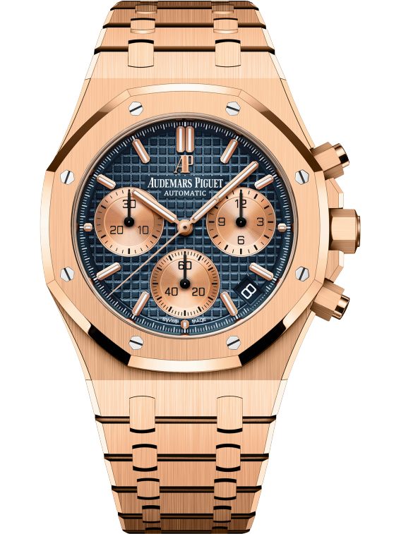 Audemars Piguet ROYAL OAK Pink Gold Blaues Zifferblatt CHRONOGRAPH 41mm
