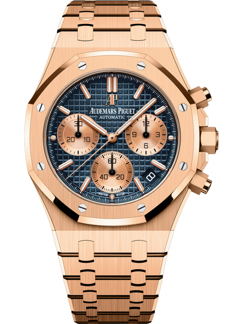 Audemars Piguet ROYAL OAK Pink Gold Blaues Zifferblatt CHRONOGRAPH 41mm