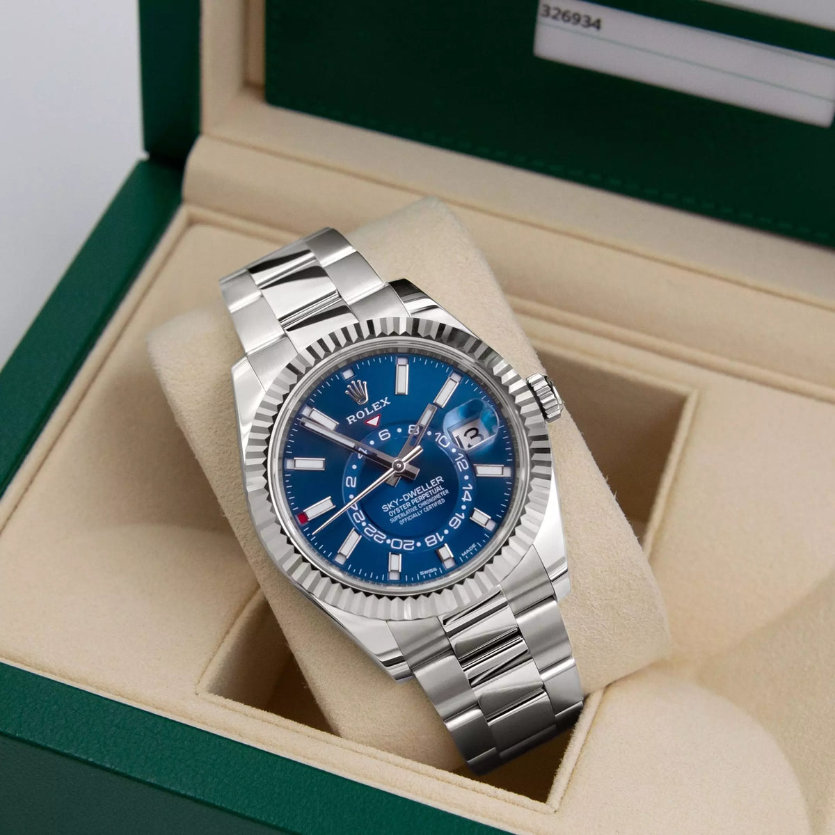 Rolex Sky-Dweller Blaues Zifferblatt Edelstahl -0003 Oyster Replica