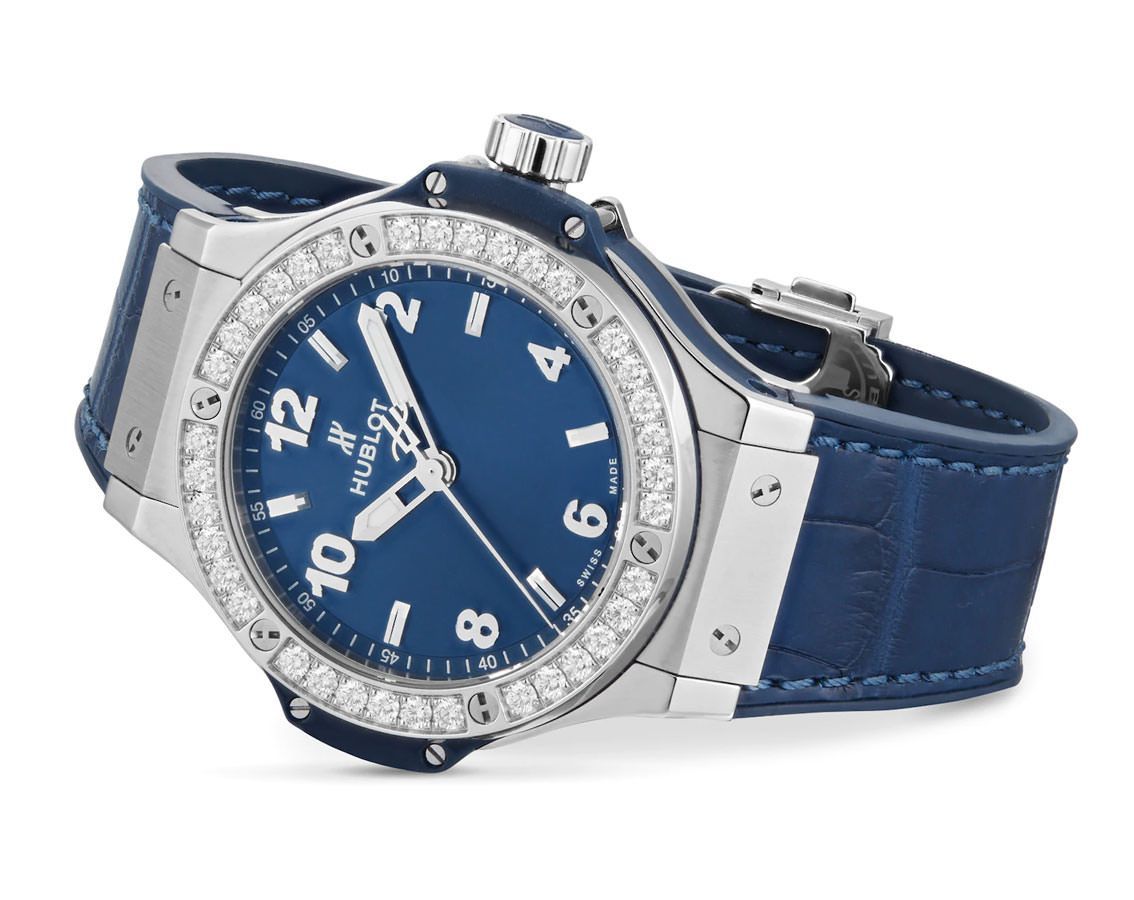 Hublot Big Bang, Edelstahl Blue Diamanten, 38 mm