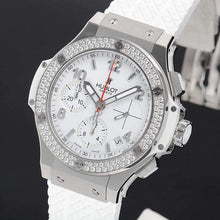 Hublot Big Bang, Edelstahl White Diamanten Chronograph, 41 mm