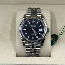 Rolex Datejust 41 Edelstahl & Weißgold Black Index Jubilee Band