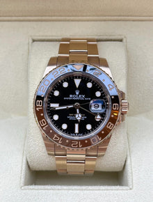 Rolex GMT-Master II 40mm Root Beer Schwarzes Zifferblatt Oyster Bracelet 18k Roségold -0001