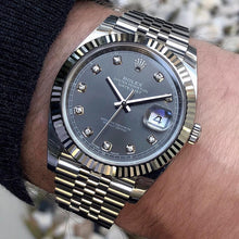 Rolex DateJust 41 Rhodium Diamanten Dial Edelstahl & 18k Weißgold