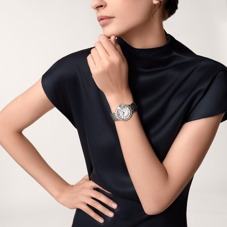 Cartier Ballon Bleu de Cartier Silver guilloché dial 36 mm