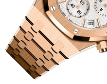 Audemars Piguet ROYAL OAK Pink Gold Silver-Toned Dial CHRONOGRAPH 41mm