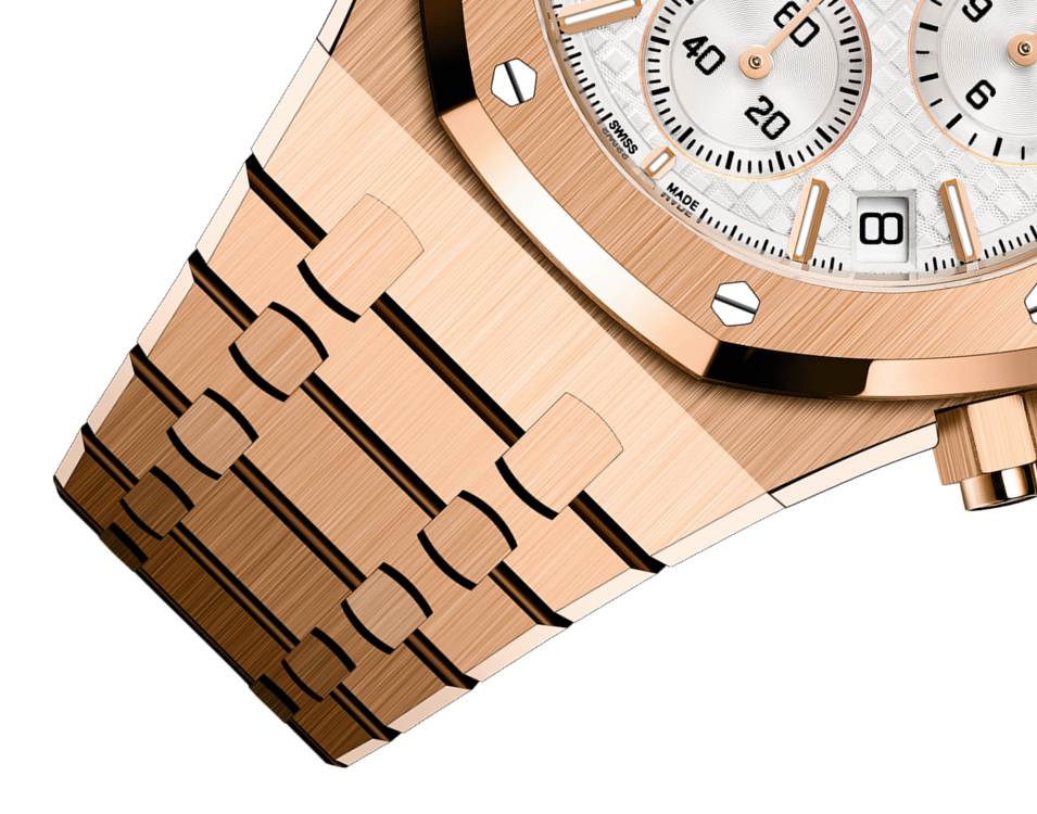 Audemars Piguet ROYAL OAK Pink Gold Silver-Toned Dial CHRONOGRAPH 41mm