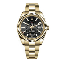 Rolex Sky-Dweller Schwarzes Zifferblatt Automatic 18kt Gelbgold -0004
