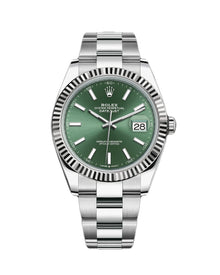 Rolex Datejust 41 Grünes Zifferblatt Oystersteel and Weißgold