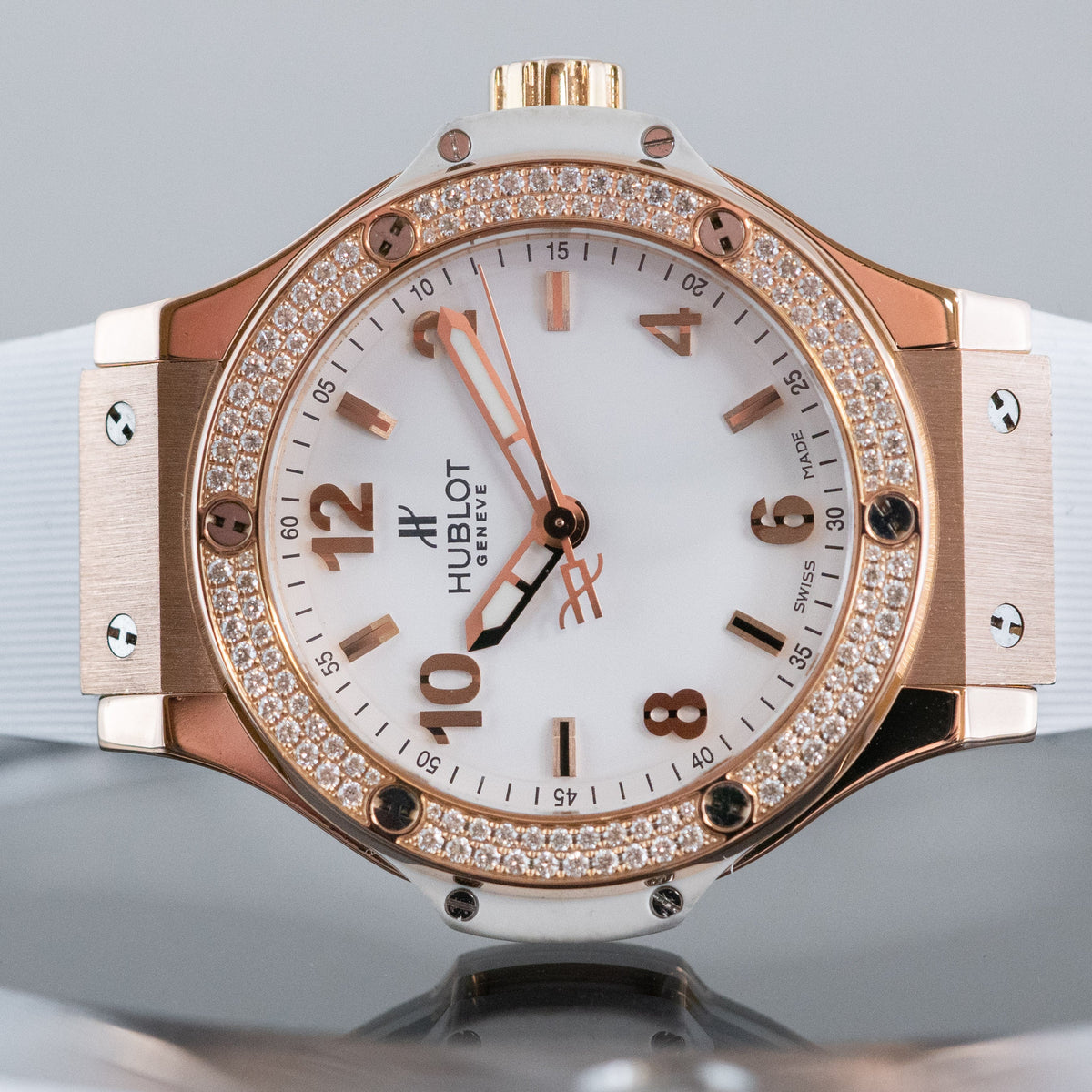 Hublot Big Bang, Gold White Diamanten, 38 mm