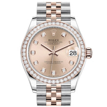 Rolex Datejust 31 Rosé Diamanten Dial Diamanten Bezel Roségold Two Tone Jubilee 278381