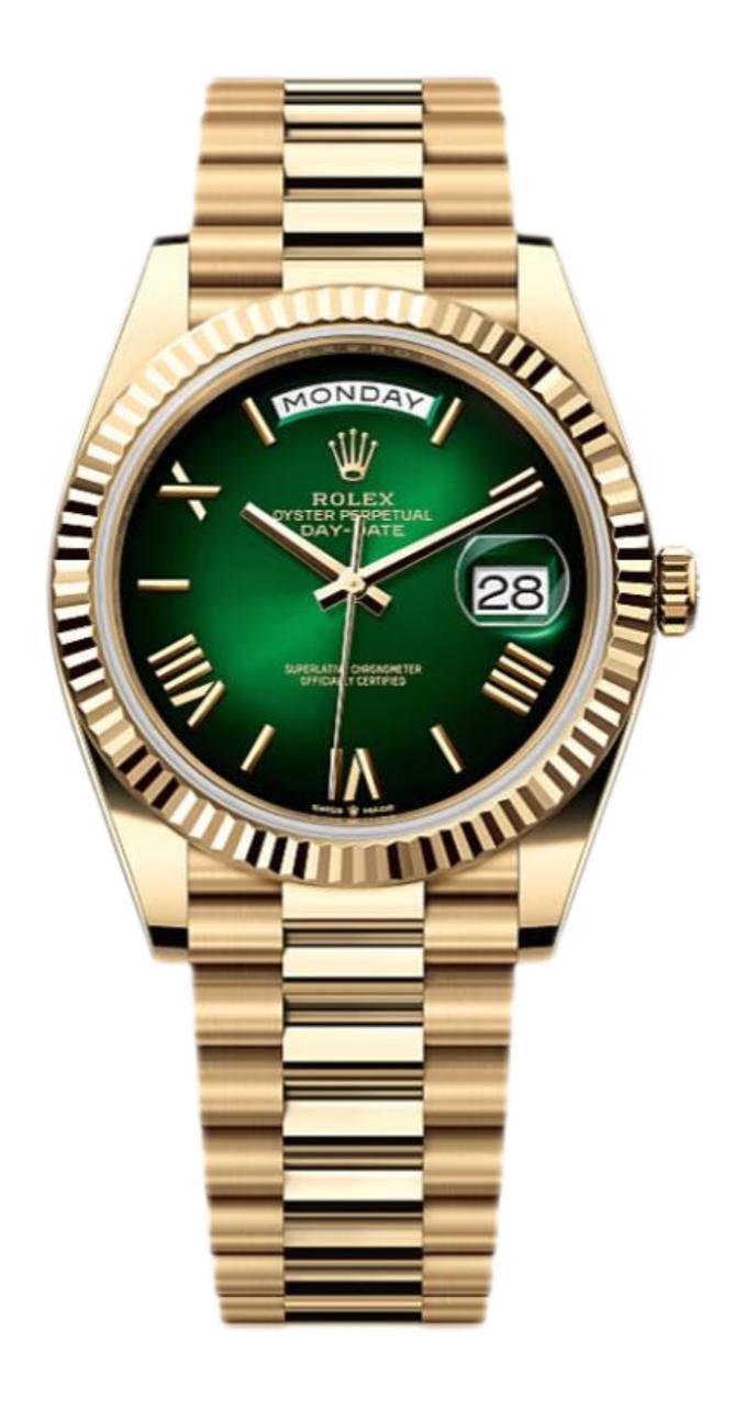 Rolex 2024 Day-Date Grünes Zifferblatt Gelbgold Bracelet