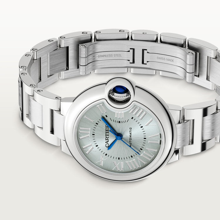 Cartier Ballon Bleu de Cartier Blau silvered sunray-brushed dial 33 mm