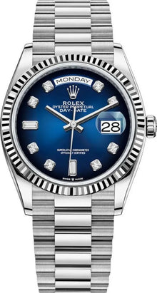 Rolex Day-Date Weißgold Blue Ombre Diamanten Dial
