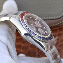Rolex Pre Owned Edelstahl Daytona Custom Diamanten Rainbow