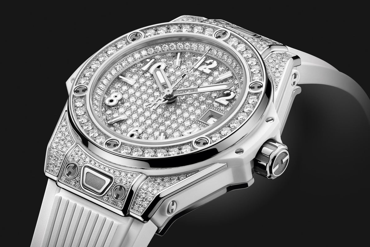Hublot Big Bang ONE CLICK Edelstahl WHITE FULL PAVÉ