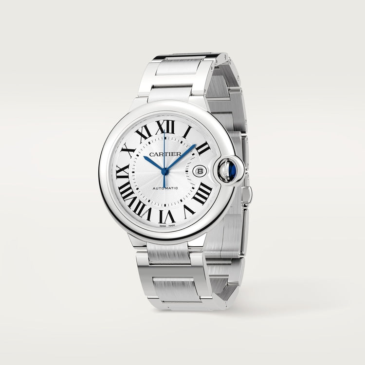 Cartier Ballon Bleu de Cartier Silver guilloché dial 42 mm