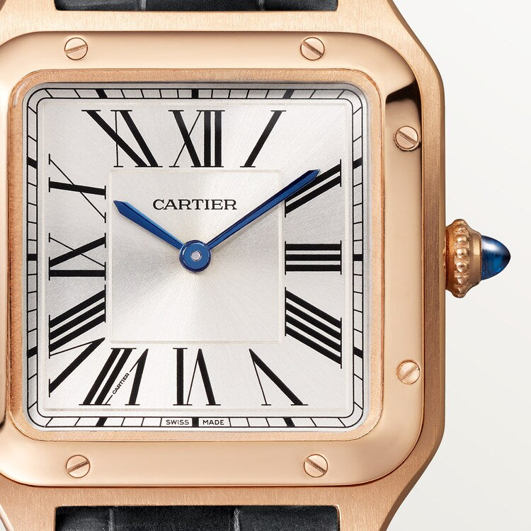 Cartier Santos-Dumont Small model Satin-brushed Silbernes Zifferblatt 38 mm x 27.5 mm
