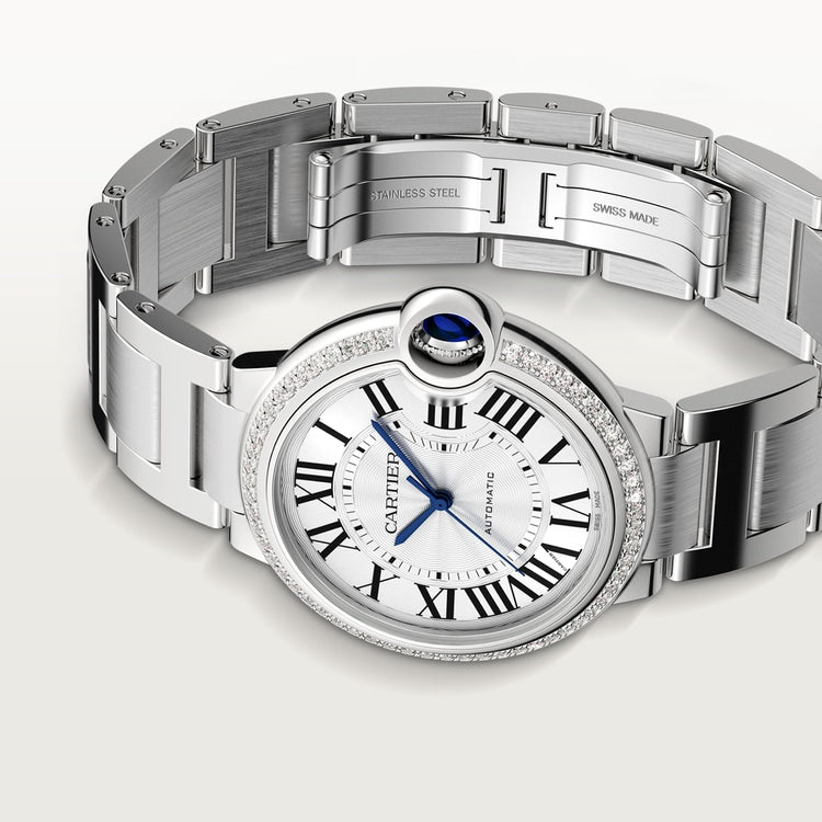 Cartier Ballon Bleu de Cartier Silver guilloché dial 36 mm