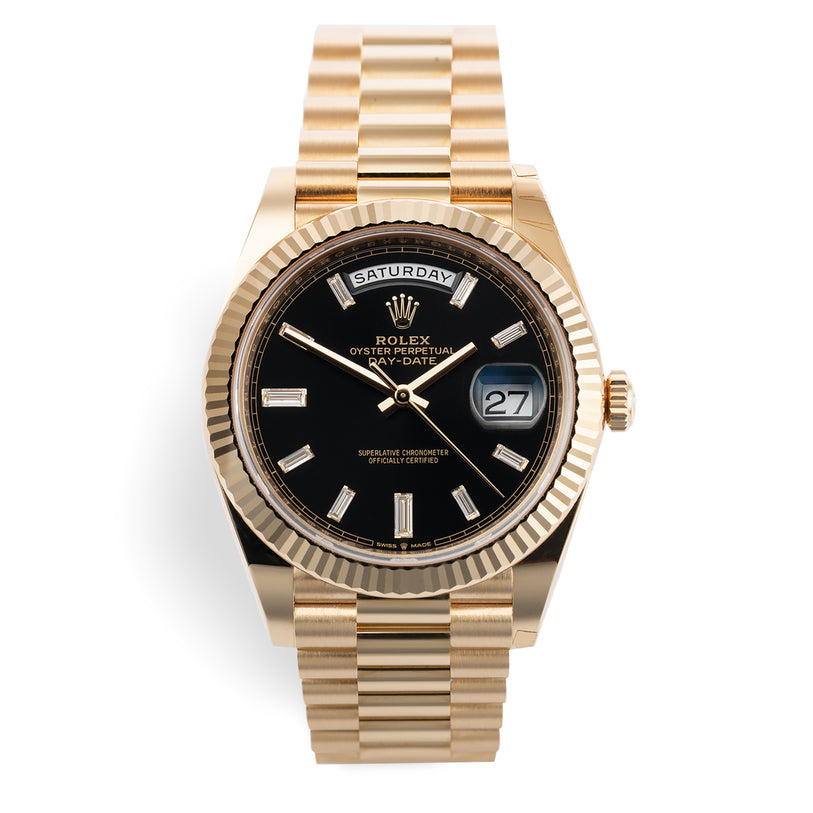 Rolex DAY-DATE 40MM PRESIDENT 18K Gelbgold SILVER ROMAN DIAL