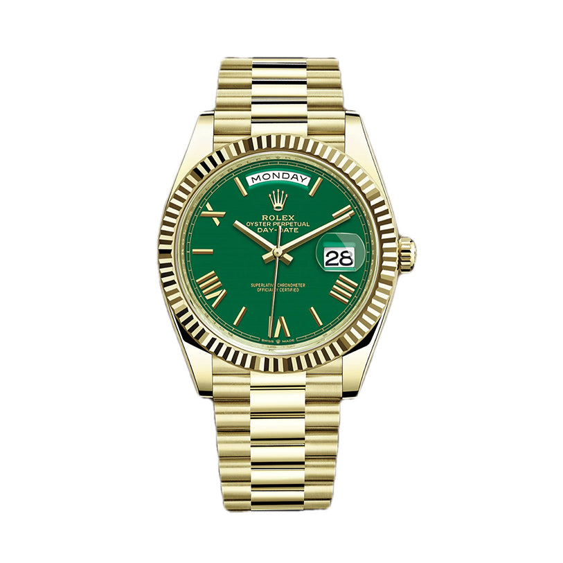 Rolex DAY-DATE 40MM PRESIDENT 18K Gelbgold SILVER ROMAN DIAL