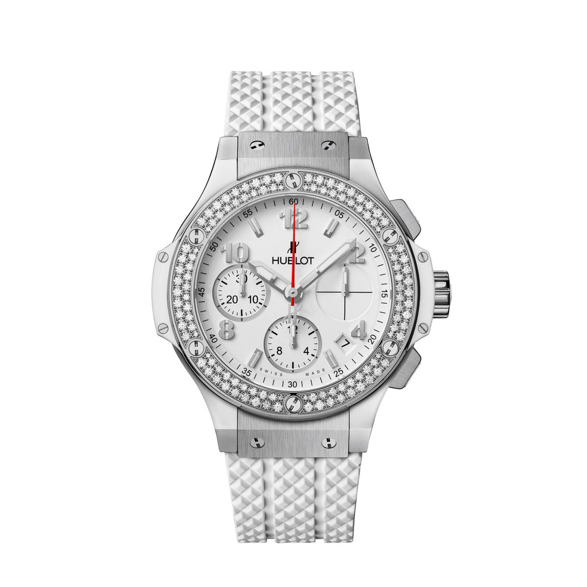 Hublot Big Bang, Edelstahl White Diamanten Chronograph, 41 mm