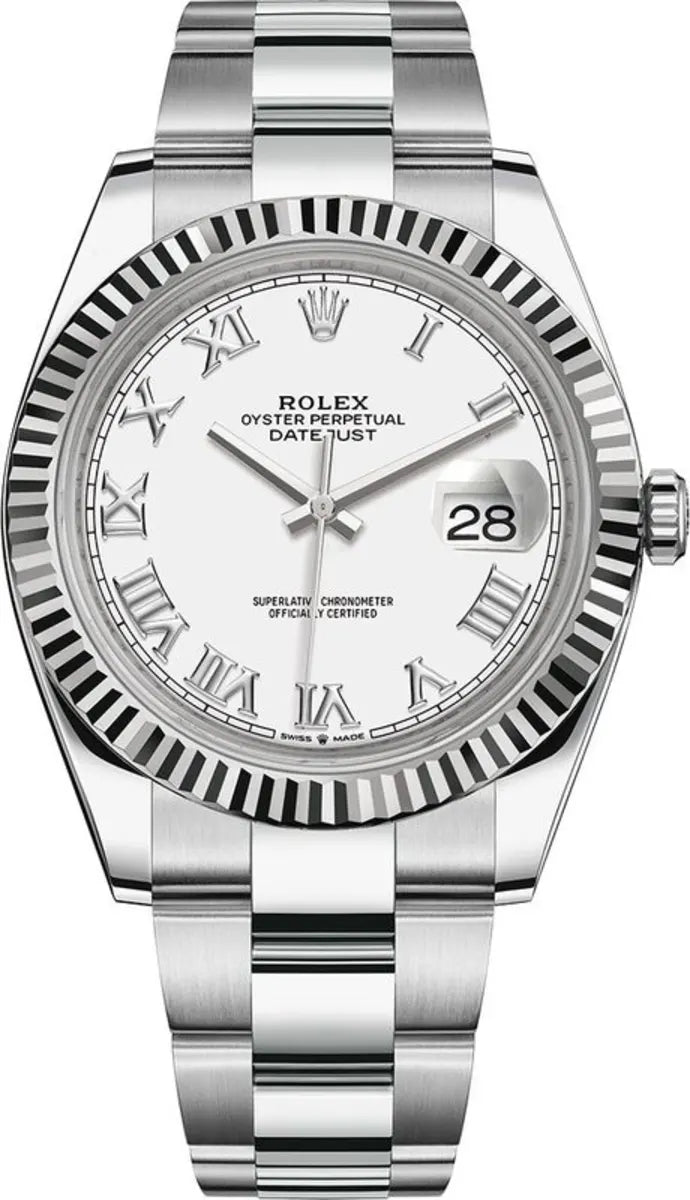 Rolex Datejust 41 Edelstahl White Roman Dial