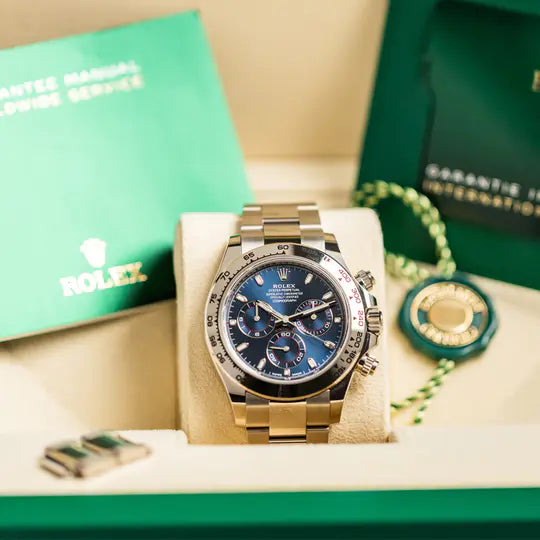 Rolex Cosmograph Daytona Blue Index Oyster Weißgold