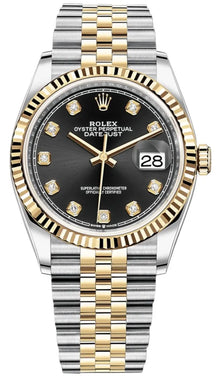 Rolex Datejust 36 Edelstahl & Gelbgold Black Diamanten Dial