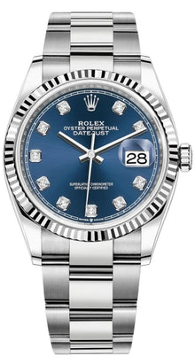 Rolex Datejust 36 Edelstahl & Weißgold Blue Diamanten Dial