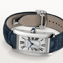 Cartier TANK AMERICAINE Blau Strap 26.6 mm