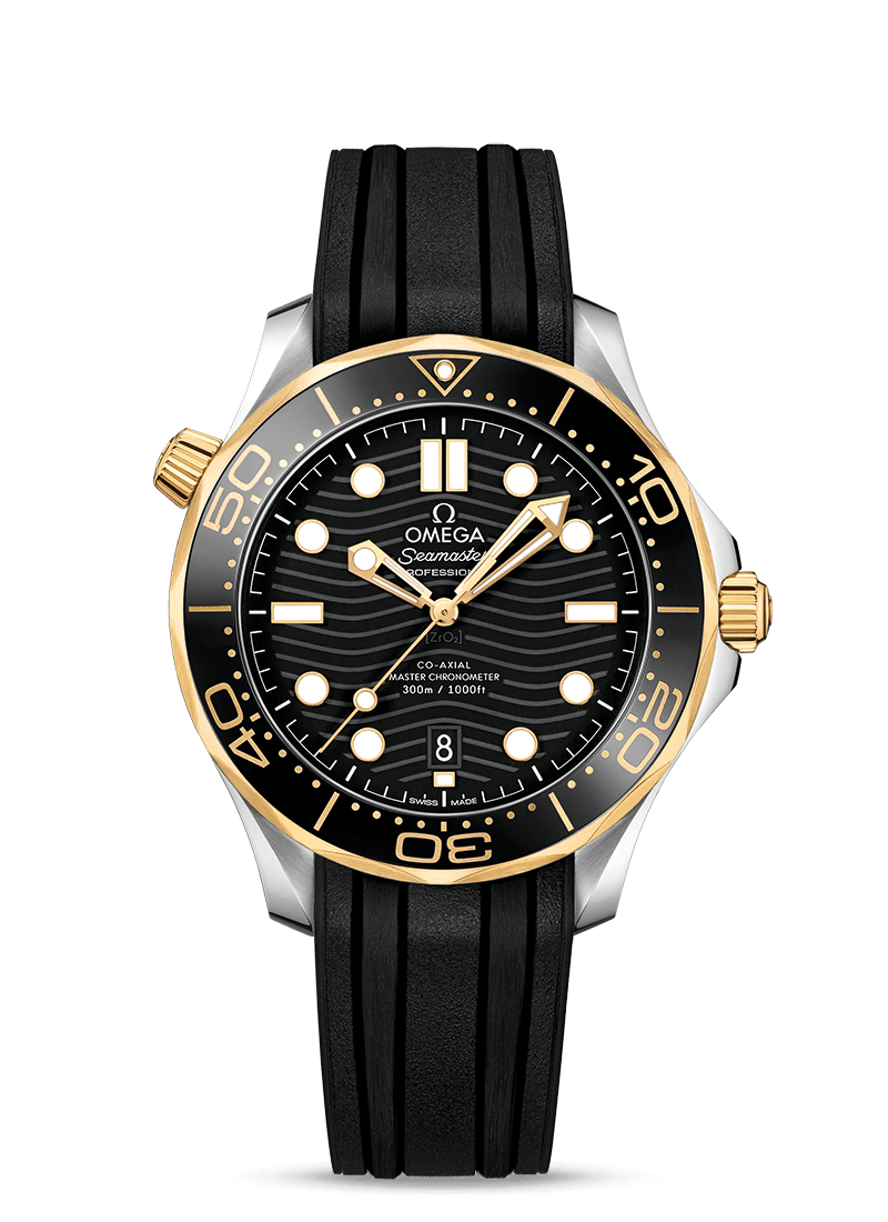 Omega Seamaster Diver 300m Black Gelbgold 42mm