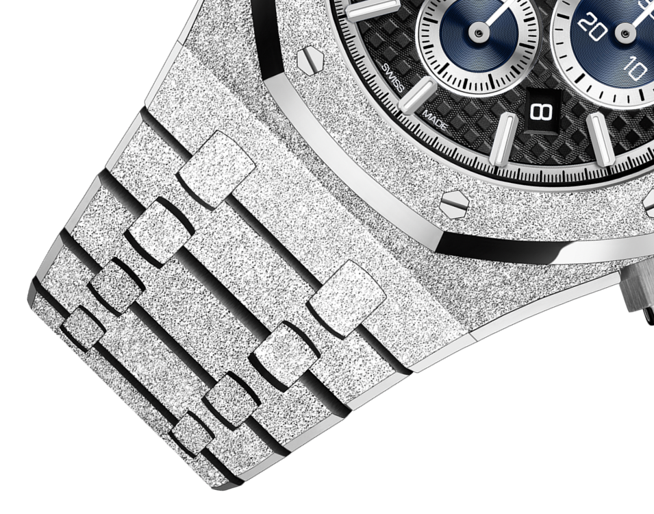 Audemars Piguet ROYAL OAK FROSTED CHRONOGRAPH Schwarzes Zifferblatt 41mm