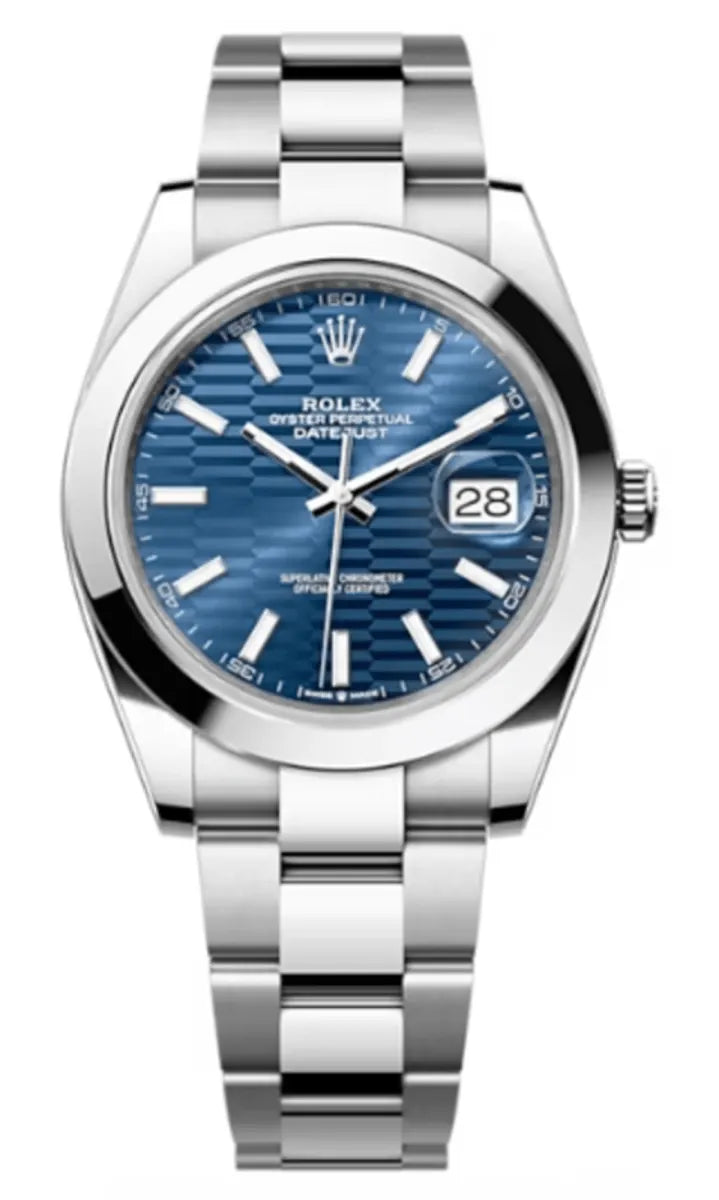 Rolex Datejust 41 Edelstahl Blue Fluted-Motif Dial