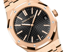 Audemars Piguet ROYAL OAK Pink Gold Schwarzes Zifferblatt 41mm