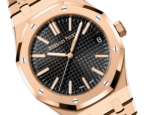 Audemars Piguet ROYAL OAK Pink Gold Schwarzes Zifferblatt 41mm