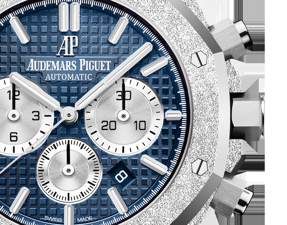 Audemars Piguet ROYAL OAK FROSTED GOLD CHRONOGRAPH Blaues Zifferblatt 41mm