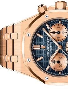 Audemars Piguet ROYAL OAK Pink Gold Blaues Zifferblatt CHRONOGRAPH 41mm
