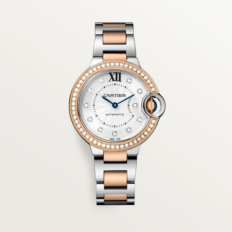Cartier Ballon Bleu de Cartier silver guilloché dial 33 mm