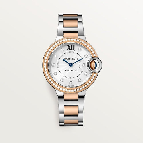 Cartier Ballon Bleu de Cartier silver guilloché dial 33 mm