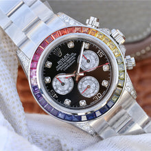 Rolex Pre Owned Edelstahl Daytona Custom Diamanten Rainbow