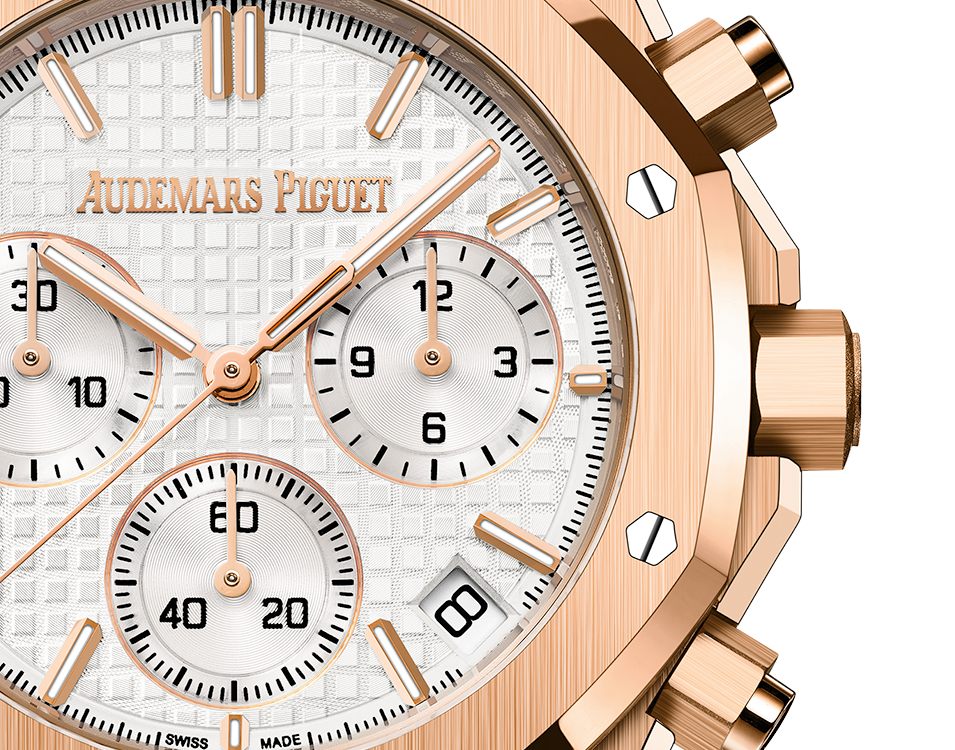 Audemars Piguet ROYAL OAK Pink Gold Silver-Toned Dial CHRONOGRAPH 41mm