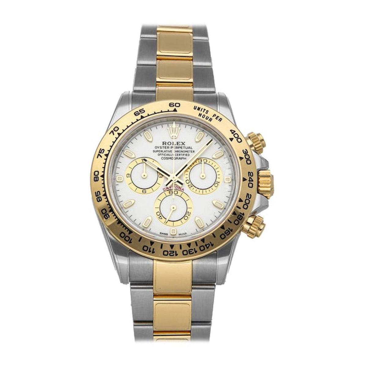 Rolex Daytona Edelstahl & Gold Weißes Zifferblatt